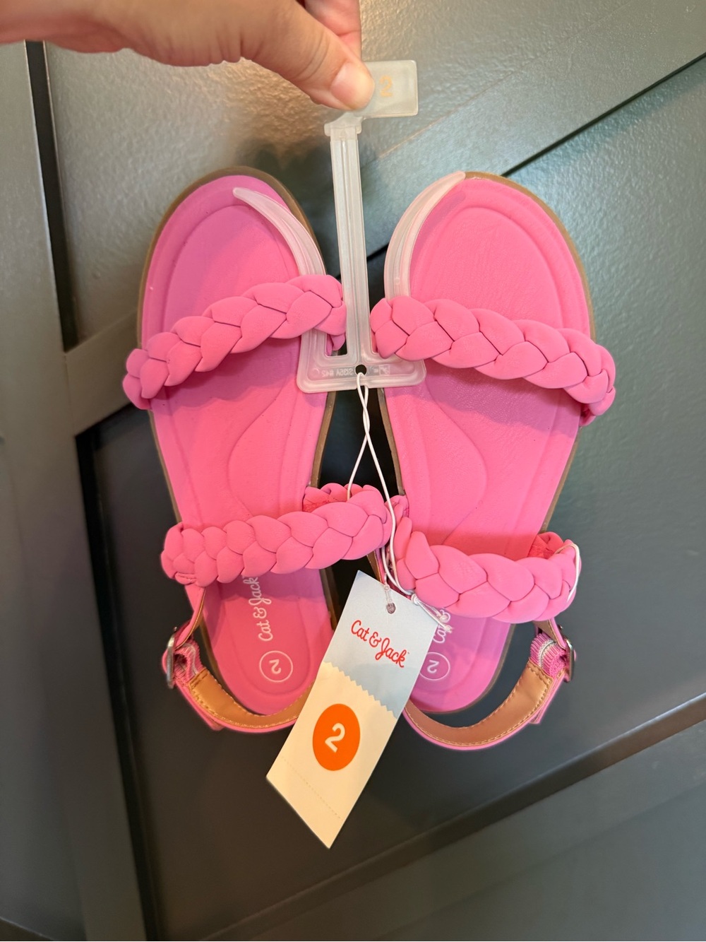 Cat & Jack Hot Pink Braided Strap Girls Sandals